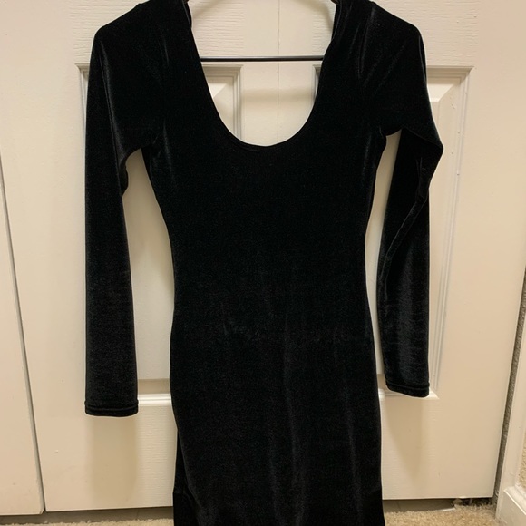 american apparel black velvet dress sold AA / velvet bustier dress